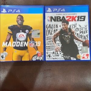 PS4 NBA 2k 19 and Madden 19 Games
